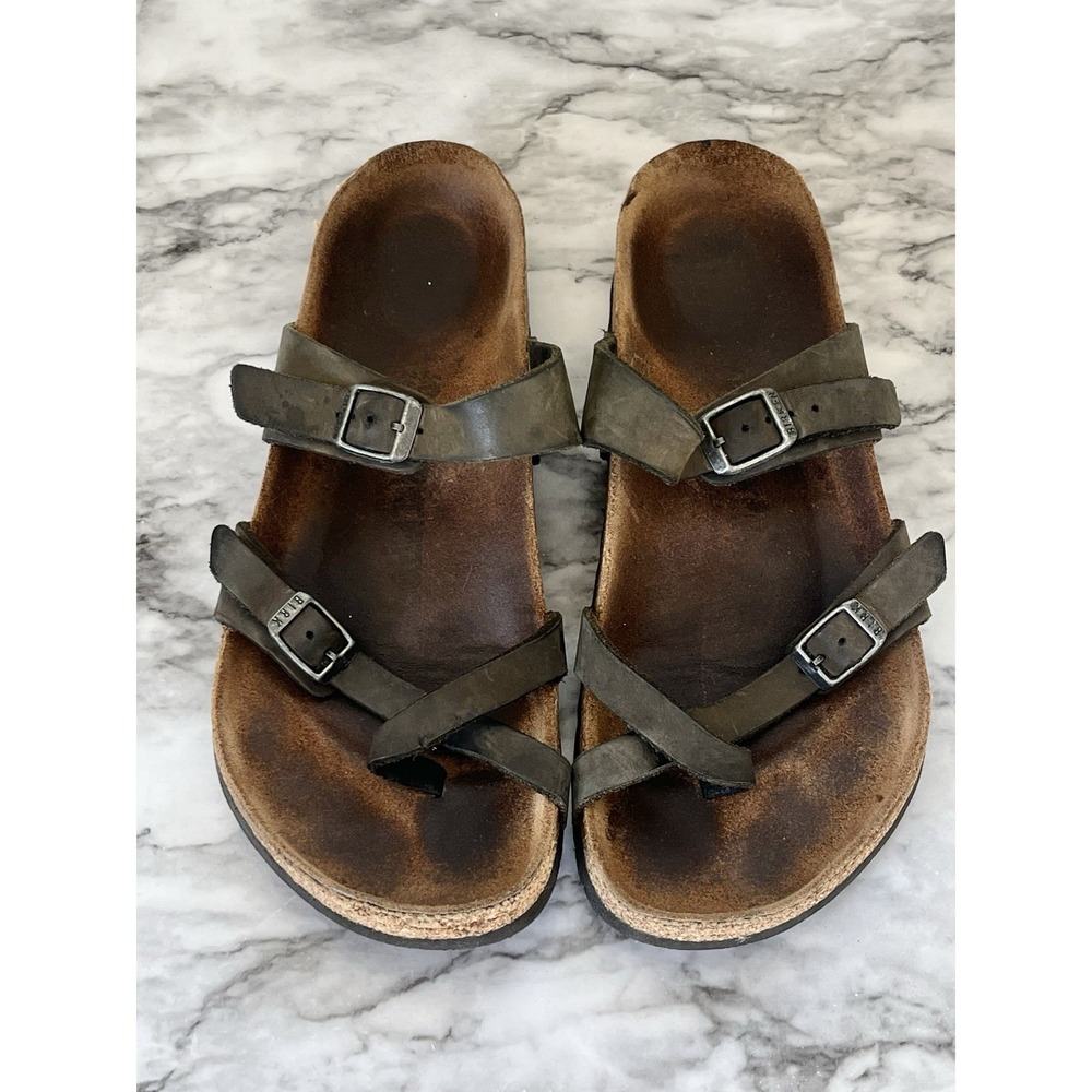 Birkenstock Mayari Sandal Sz 40/ 9.5 Olive Green Strappy
